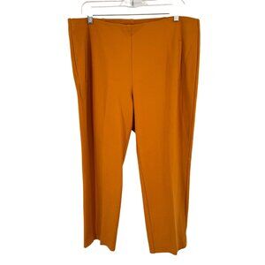 Chicos 3p Womens Straight Leg pants ankle Size XL Petite Gold ponte knit pull on